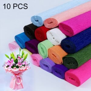 10 PCS Flowers Packaging Paper DIY Handmade Paper, Random Color Delivery