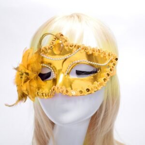 Halloween Masquerade Party Dance Plating Side Flower Feather Venice Princess Mask