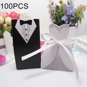 100 PCS Wedding European The Bride and Groom Sugar Box