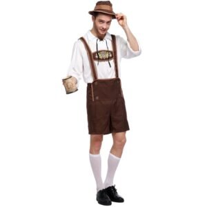 Halloween Costume Men Beer Costume Oktoberfest Suits England Style Stage Performance Cosplay Clothing, Size:M, Bust: 96cm, Waistline: 90cm, Clothes Length: 67cm, Long Pants: 49cm
