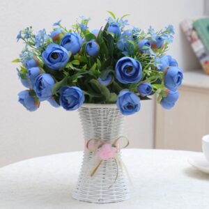 Plastic Flower Pots Medium Size Flower Pots Fashion Balcony Garden Plant Planter Floral Vase Home Decoration, Ribbon Random Color Delivery