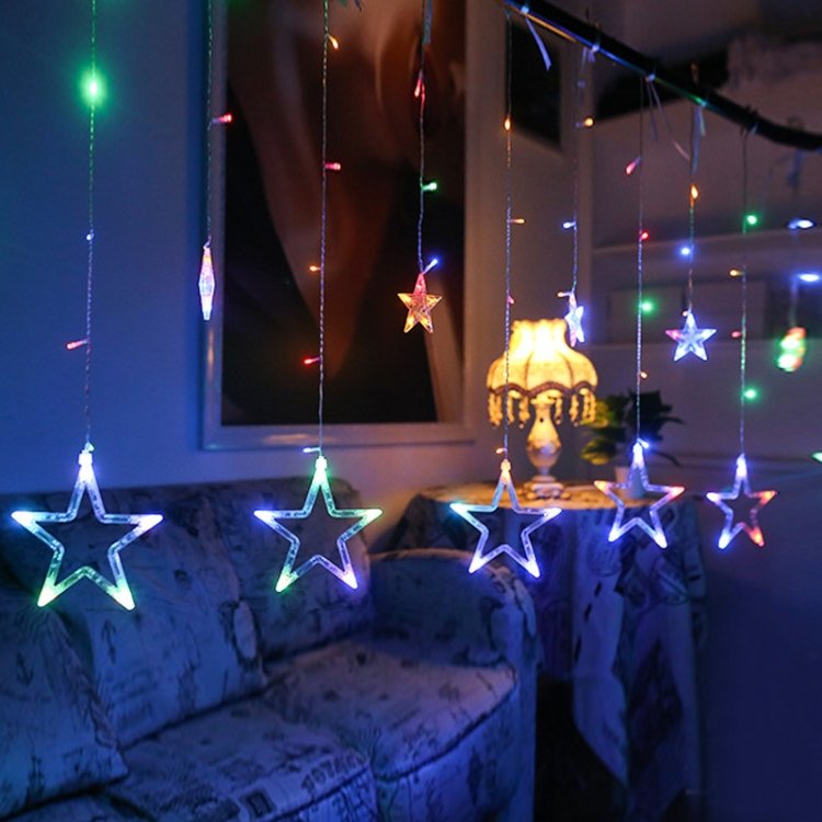 TBD048939801A_1.jpg 220V EU Plug LED Star Light Christmas lights Indoor/Outdoor Decorative Love Curtains Lamp For Holiday Wedding Party lighting - Image 2