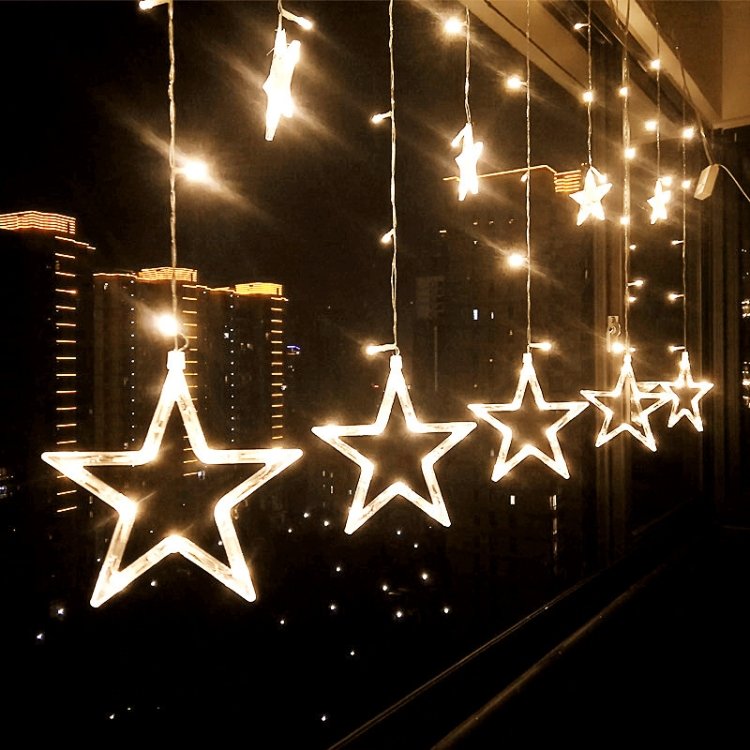 TBD048939801A_2.jpg 220V EU Plug LED Star Light Christmas lights Indoor/Outdoor Decorative Love Curtains Lamp For Holiday Wedding Party lighting - Image 3