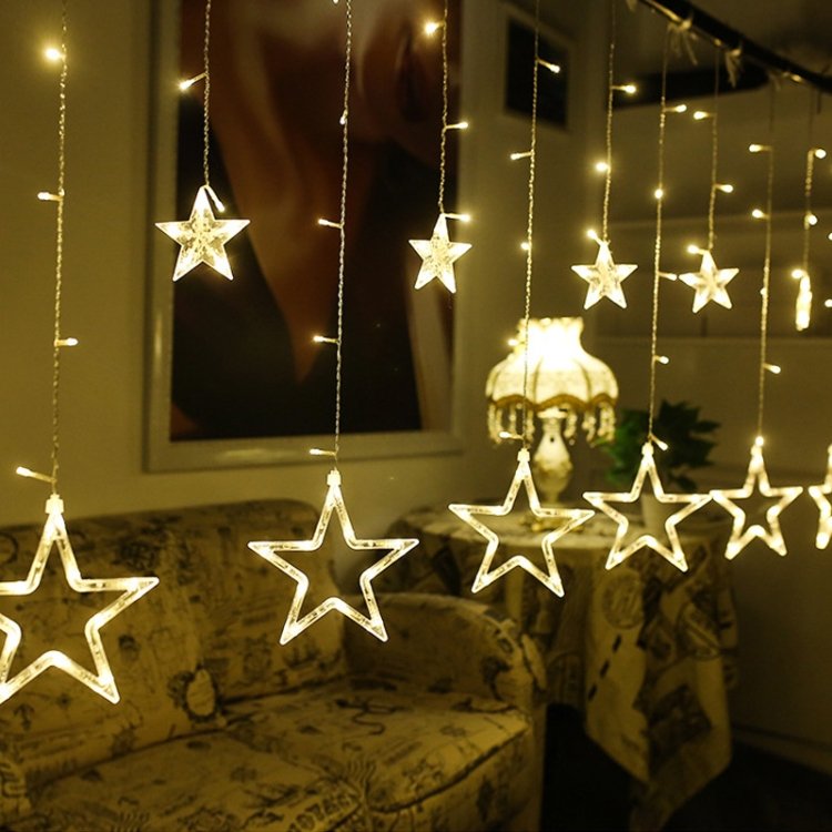 TBD048939801A_3.jpg 220V EU Plug LED Star Light Christmas lights Indoor/Outdoor Decorative Love Curtains Lamp For Holiday Wedding Party lighting - Image 4