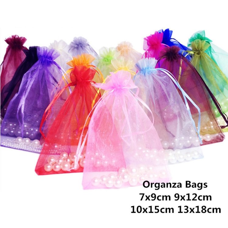 TBD050165601A_1.jpg 100 PCS Organza Gift Bags Jewelry Packaging Bag Wedding Party Decoration, Size: 7x9cm - Image 2