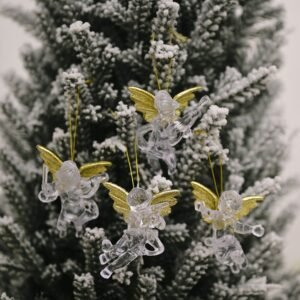 4pcs/bag Christmas Decorations Transparent Angel Pendant Christmas Tree Ornaments