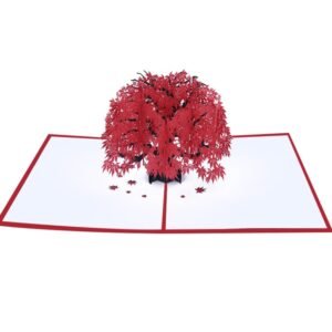 Three-Dimensional Maple Tree Greeting Card Birthday Card Red Maple Leaf 3d Card